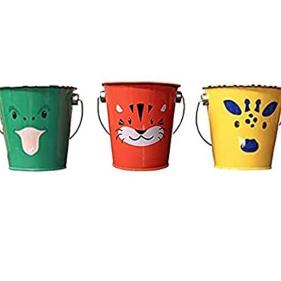 Kids Learn & Play Metal Pails Animal Design, 3 pack NWT - Picture 3 of 4